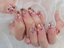 ミイネイル(Me nail)/ハートホログラム/春ネイル