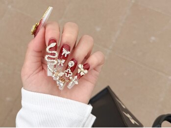 エムネイル(M-Nail)の写真/【持ち込みデザイン/長さだしOK◎】1500種類以上のパーツの品揃え★他店では出来なかったアートも◎