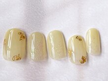 アイネイルズ 梅田店(I nails)/箔フラワークリアイエロー￥7200