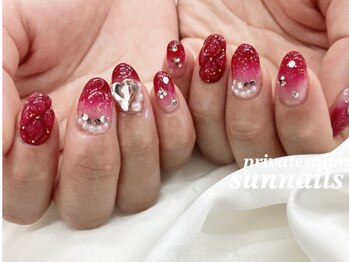 サンネイルズ(sun nails)/6本アート　ストーン追加