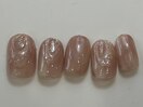 ピンクもやニュアンスラメ¥5000