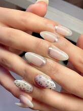 キャプラスネイル プリマ/ライトグレーヒョウ柄