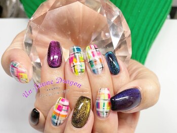 アン ジョーヌドラゴ/【自爪ネイル】カラフルチェック
