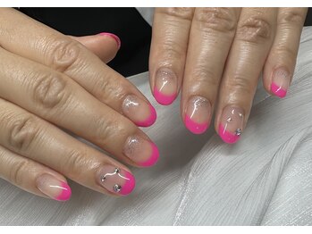 ラニー アンド ココネイル(LANIE&CocoNail)/ネオンピンクフレンチ♪