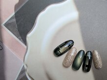 ネイルアンドアイラッシュスタジオ シュシュ(chouchou)/冬マグチェックネイル