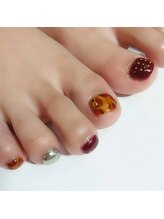 心の郷/べっこう×レオパードネイル