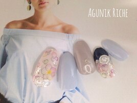 【花柄ネイル】