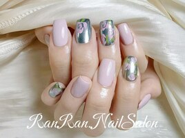 ピンク×フラワーネイル