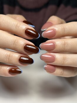 mjuk. 【ミューク】《ネイル/ワンカラー/マグネット/フィルイン》/フレンチ（ベース変更）