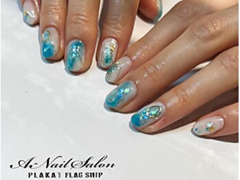 エーネイルサロン プラーカ本店(A-Nail Salon)/ブルーニュアンス