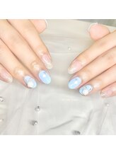 リッシュ トロワ(RICHE trois)/ミルキーブルー×ワンホンネイル