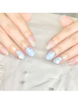 リッシュ トロワ(RICHE trois)/ミルキーブルー×ワンホンネイル