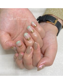 ネイルアート ジマー/90minartちぐはぐネイル