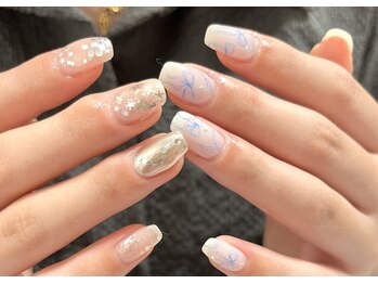 スワローネイルアイ(swallow nail eye)/リボン×キラキラ