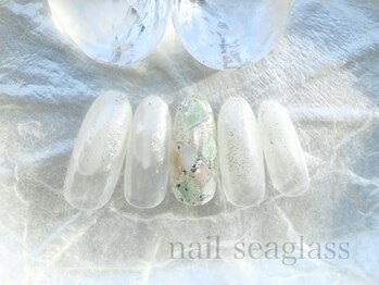 ネイル シーグラス(nail seaglass)/クリア感が◎シェルネイル