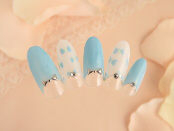 シューズネイルプロデュース/リボンフレンチネイル