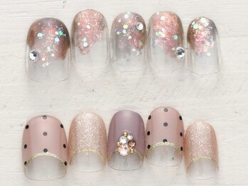 ノーネイル 大宮(NO NAIL)の写真/初心者にも人気♪ニュアンスネイルはNONAIL【写真】新作4/1～煌めきニュアンスブラウンネイルが登場¥4990♪