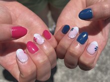 サクノネイル(SAKUNONAIL)/アシメフラワーフレンチ