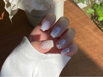 シェリーラメール 渋谷(cherielamer)/check flower nail ¥7,680