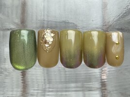 カーキニュアンスネイル9000円