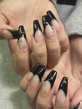 ガガ ネイルアンドビューティー(GAGA)/ブラックフレンチ