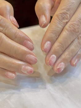 ピンク×ホワイトマーブルネイル