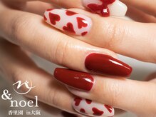 ノエル(Noel)/ボルドーネイル ハートネイル