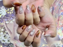 べっ甲　ミラーネイル