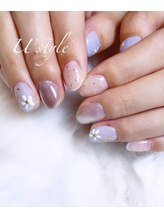 ユーズスタイル(U’style)/ぷっくりフラワー水色ネイル