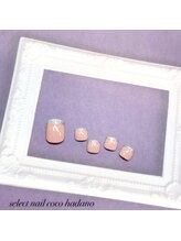 セレクトネイル ココ 秦野店(SELECT NAIL COCO)/1&2月フット　ラメフレンチ