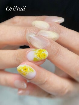 マグネットネイル×ミモザネイル