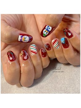 クリスマスネイル【雪だるま】