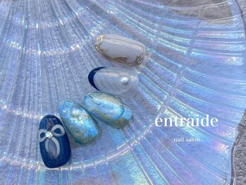 アントレッド(entraide)/韓国風リボンネイル