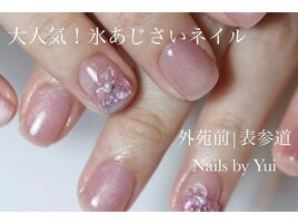ショートネイルにも◎氷あじさい