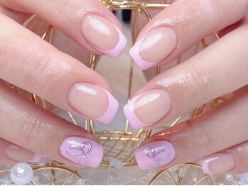 春ピンク×フレンチ