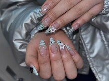 シェリーラメール 渋谷(cherielamer)/ニットボーダーフレンチネイル