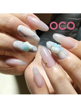オコネイル ネイルサロンアンドスクール(OCO nail)/marble effect × turquoise