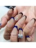 【長さ出しチップ】＋フラッシュフレンチ☆大人カッコいい縦長フォルム