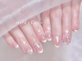 ミルキーココ(milky Coco)の写真/自爪でお悩みの方必見☆フィルイン一層残しで爪の負担を軽減し、自爪を削らないので負担が軽減されます♪