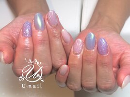 オーロラヴェール×鱗ネイル