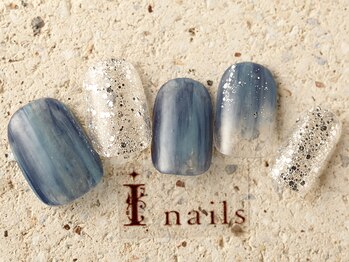 アイネイルズ 町田店(I nails)/海塗りかけスモークブルー7980円