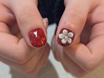 ハートネイル お花ネイル