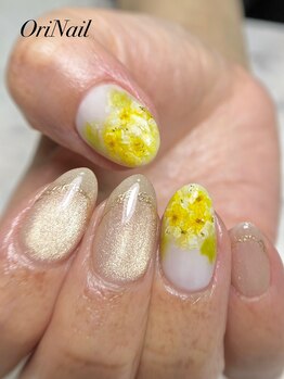 マグネットネイル×ミモザネイル