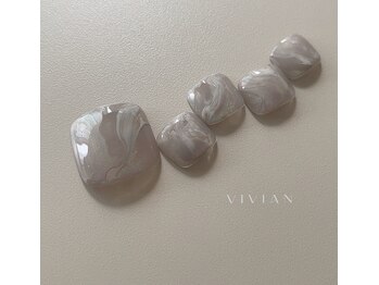 ヴィヴィアン ネイル(Vivian nail)/ニュアンスマーブルネイル　foot