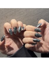 ピコタン(picotin)/black × silver glitter