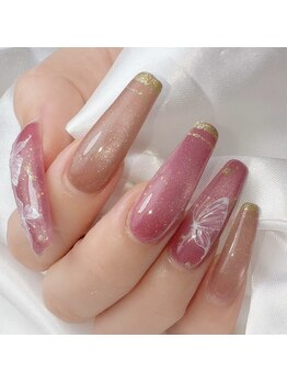 ベル 古川店(Belle)の写真/【自爪に負担が少ないチップ使用★】長さだしでどんなデザインも楽しめる！自爪にお悩みがある方にも◎
