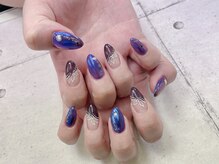 ネイル ビューティーマジック 葛西本店/ネイビーオーロラネイル