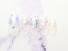 池袋ネイルサロン イイネイル(Ee-Nail)/青グラデの桜ネイル全員￥8500