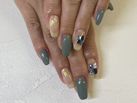 【秋吉】秋のオーロラネイル