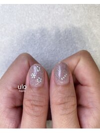 てがきパールお花とハート